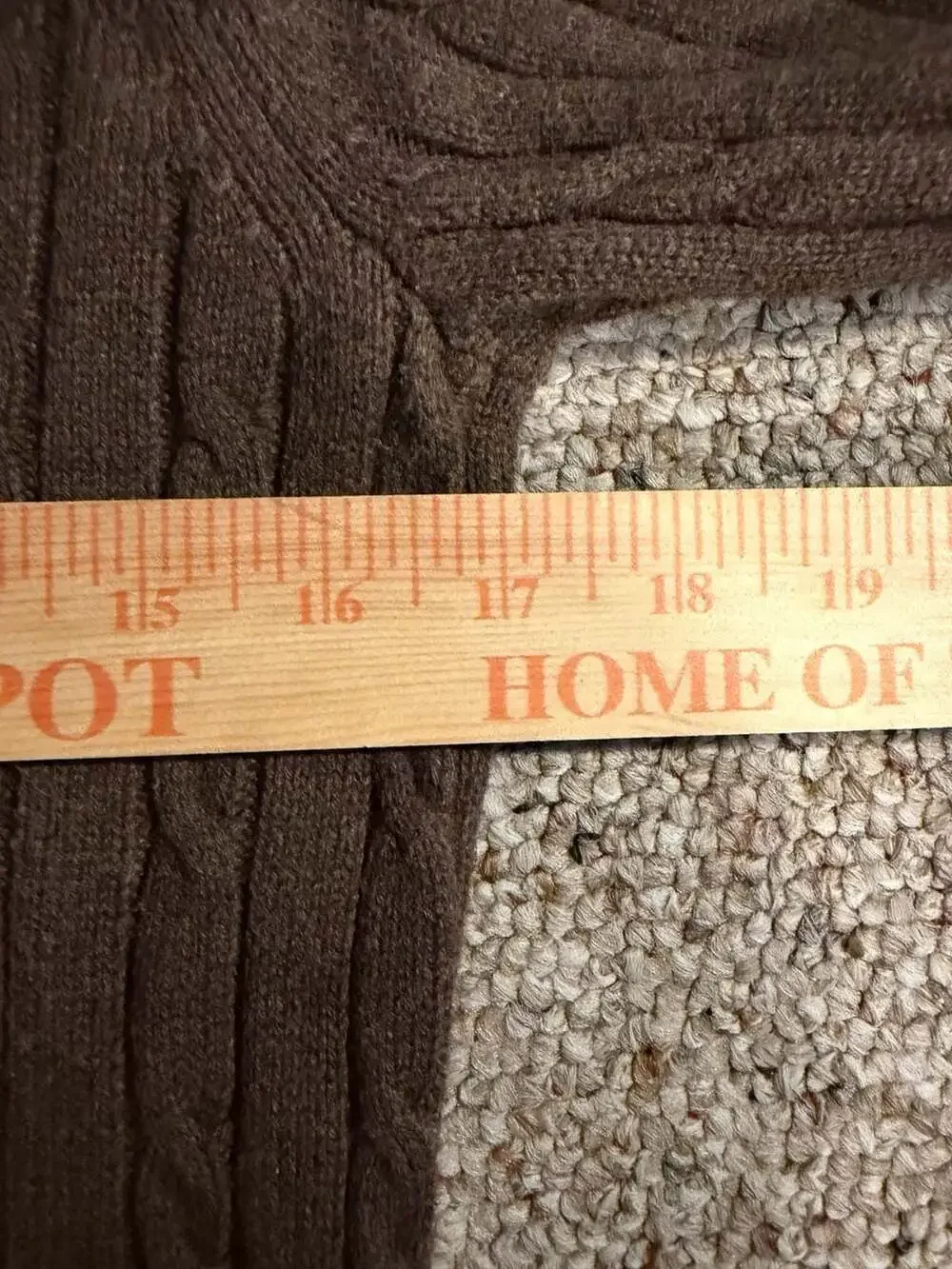 Croft & Barrow Brown Cable Knit Crewneck Sweater Size M